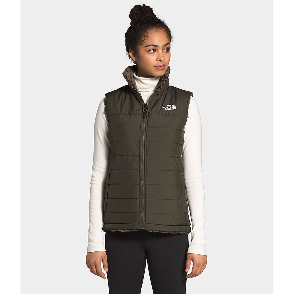 The North Face Vests Womens Australia - The North Face Mossbud Insulated Reversible Green (QDH-63784